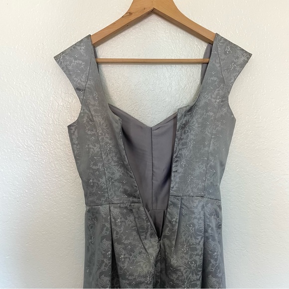 Eric + Lani Silver Metallic Jacquard Mini Dress Fit and Flare Cocktail Dress XS - Picture 7 of 16